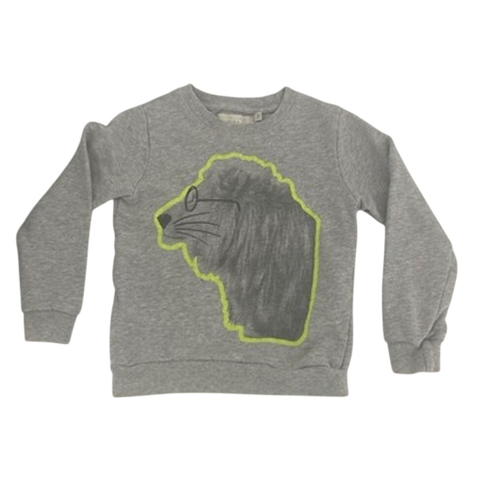 Stella McCartney Kids Childrens Lion Long Sleeves Sweatshirt Gray Size 4